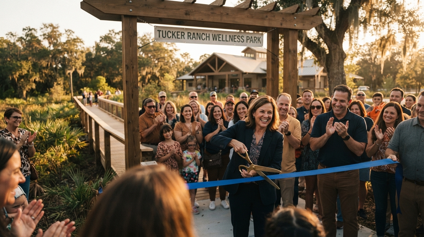 Editorial illustration for Winter Garden Cuts the Ribbon on Tucker Ranch Wellness Park Friday, October 23